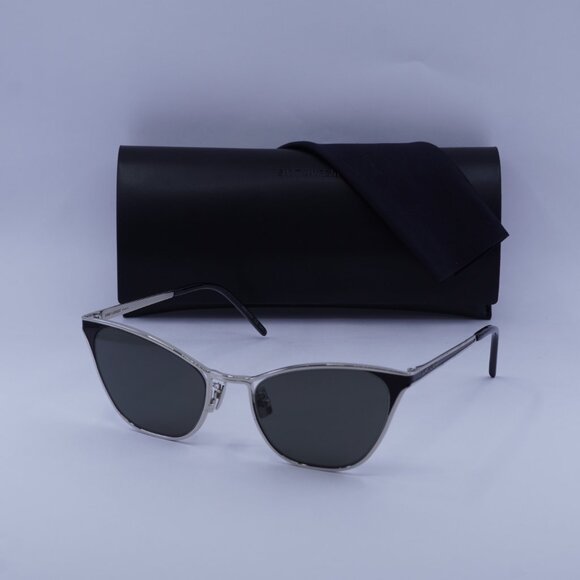 Saint Laurent SL409 001 Cat Eye Sunglasses - Silver/Black/Grey main image 11